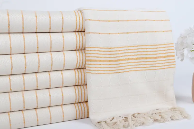 70x40 Cotton Striped Towel, Lightweight Turkish towel, Xmas Gifts, Wedding Favors, Best spa Turkish towel for luxury home decor, Sand-free towel - 2