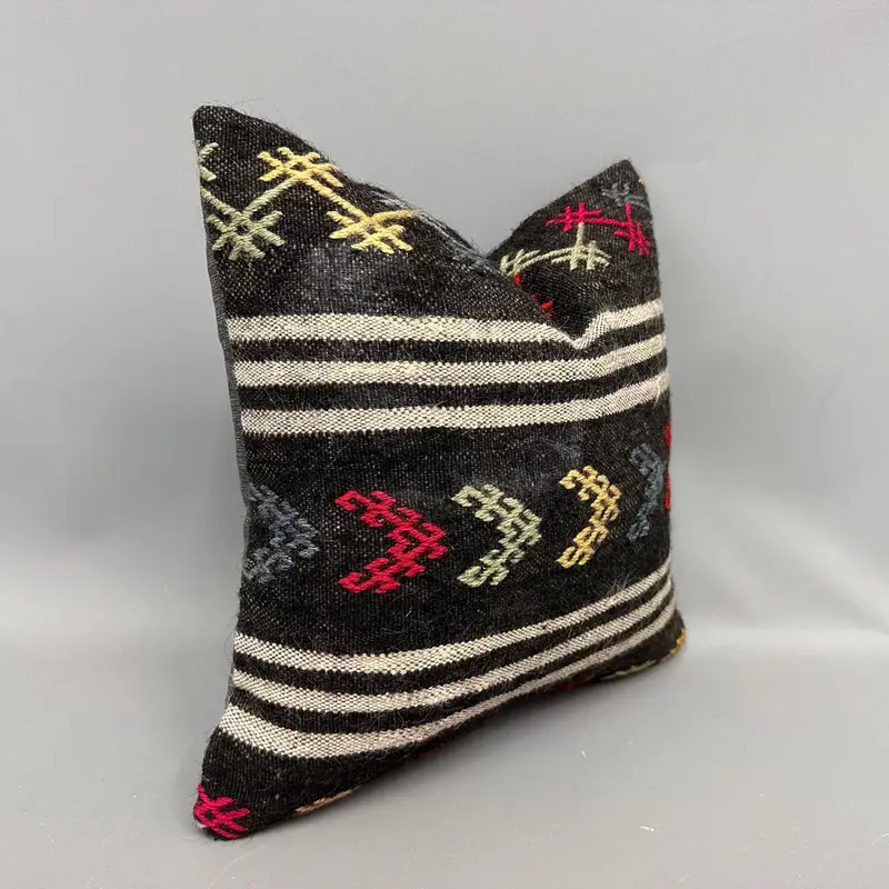 Tribal Pillow Cover, Pillow for Couch, Southwestern Pillow, Handmade Kilim Cushion, Kilim Pillow, Cushion, 18x18 Brown Cushion - 2