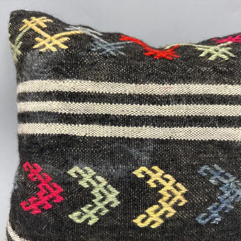 Tribal Pillow Cover, Pillow for Couch, Southwestern Pillow, Handmade Kilim Cushion, Kilim Pillow, Cushion, 18x18 Brown Cushion - 5