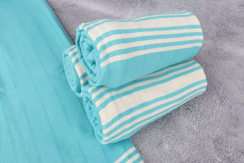 Turkish fouta towel for outdoor use, Best Beach Towel, Cotton towel, 64x36 Cotton Striped Towel, Valentines Day Gift, Lightweight Turkish towel - 7