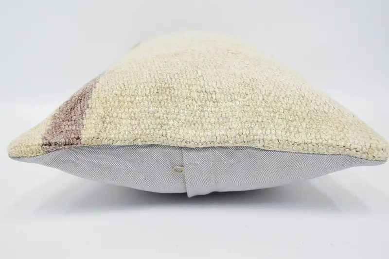 Pillow Cover, 12x20 Beige Pillow, Pillow for Sofa, Handmade Kilim Cushion, Anatolian Pillow Cover, Indoor Pillow Sham, Ethnical Kilim Rug Pillow - 5