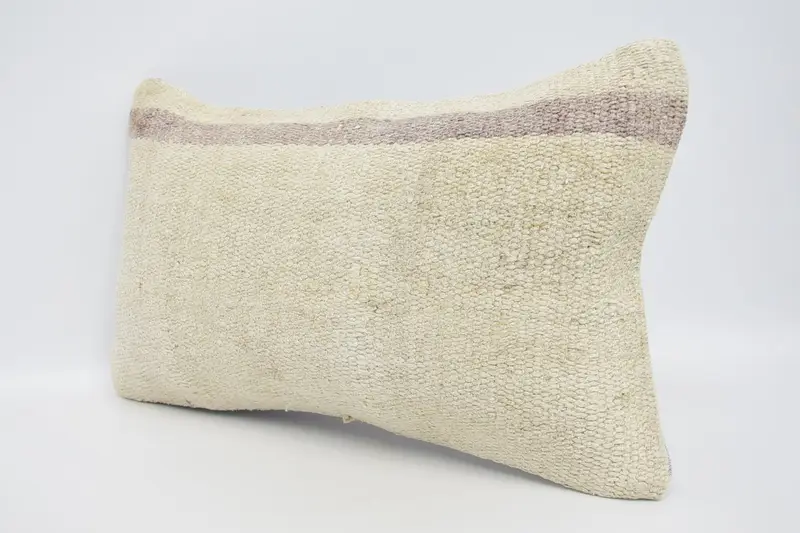Pillow Cover, 12x20 Beige Pillow, Pillow for Sofa, Handmade Kilim Cushion, Anatolian Pillow Cover, Indoor Pillow Sham, Ethnical Kilim Rug Pillow - 4