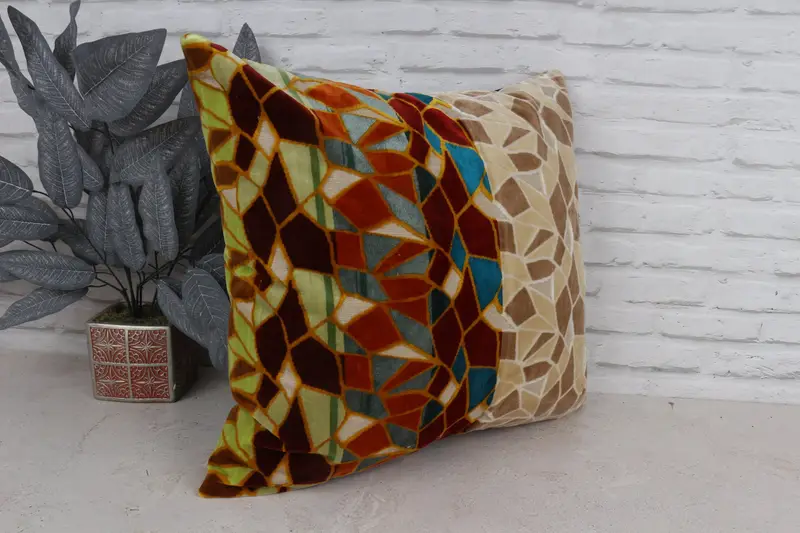 Pillow Cover, Interior Designer Pillow, Yoga Pillow Case, Chair Cushion Cover, Gift Pillow, Ethnic Cushion, 20x20 Red Pillow Sham, Antique Pillows - 3