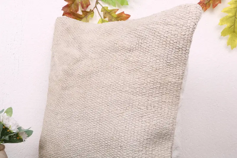 Vintage Kilim Pillow, Boho Pillow Sham Cover, Cushion Cover, Handmade Rug Seat Pillow Sham, 18x18 White Pillow Cover, Vintage Pillow - 5