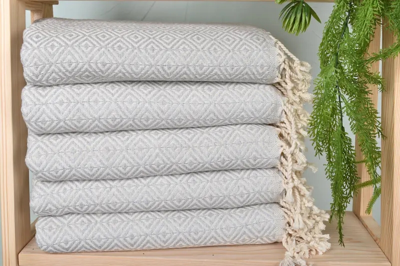 70x40 Cotton Diamond Towel, Organic Turkish towel, Quick-dry towel, Lightweight towel, Bathroom Towel, Turkish Towel Bulk, Gift For Wedding Day - 2