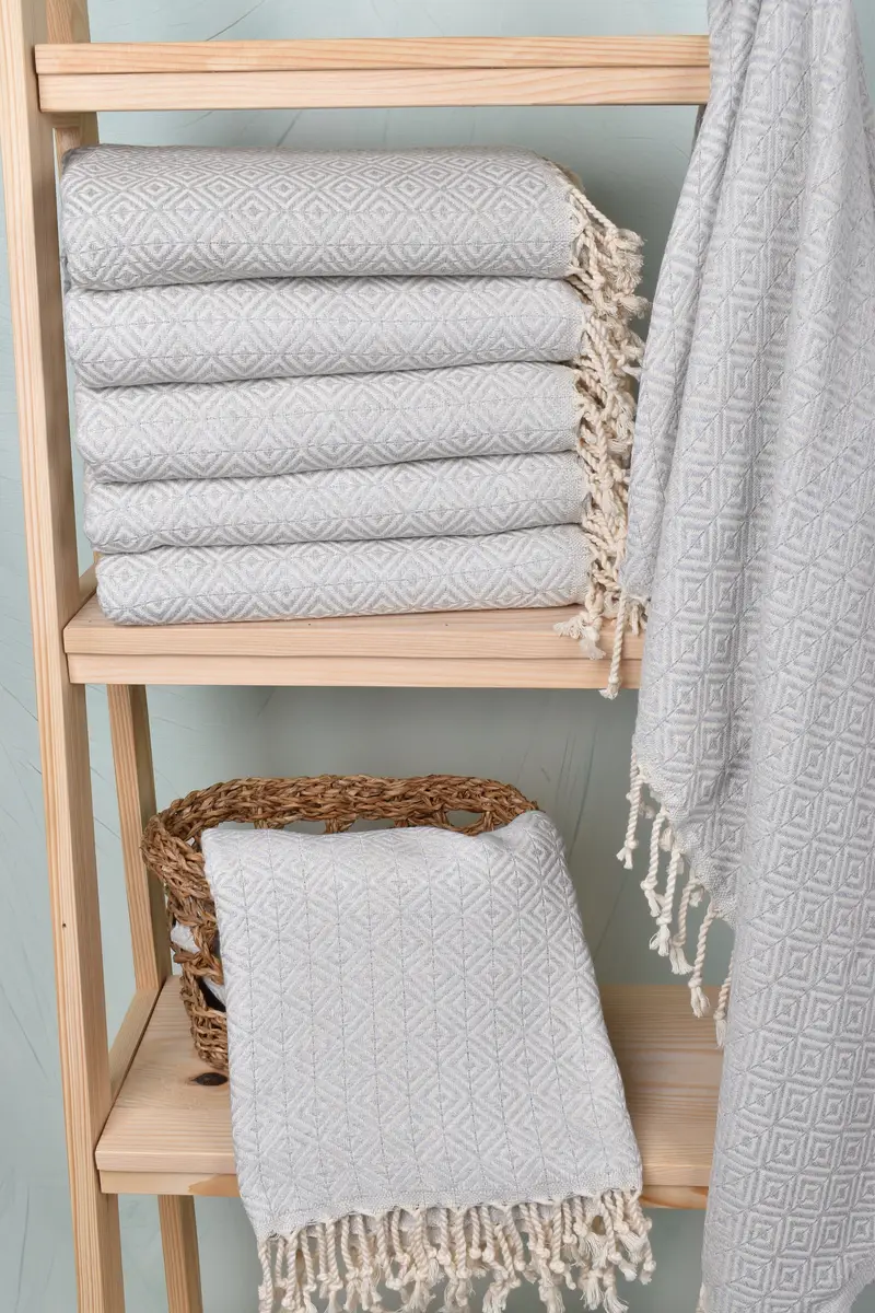 70x40 Cotton Diamond Towel, Organic Turkish towel, Quick-dry towel, Lightweight towel, Bathroom Towel, Turkish Towel Bulk, Gift For Wedding Day - 3