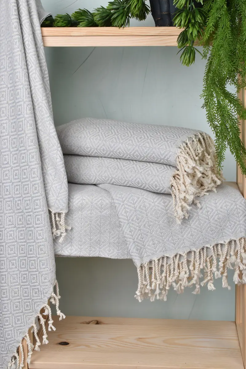 70x40 Cotton Diamond Towel, Organic Turkish towel, Quick-dry towel, Lightweight towel, Bathroom Towel, Turkish Towel Bulk, Gift For Wedding Day - 6