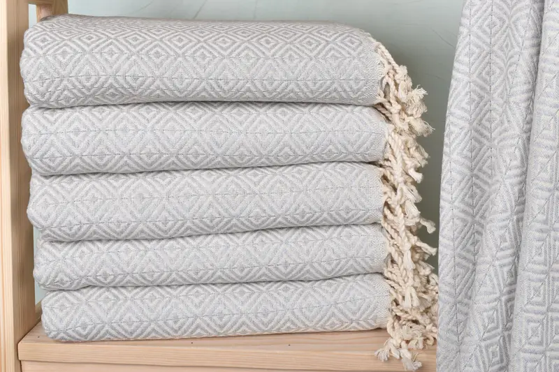 70x40 Cotton Diamond Towel, Organic Turkish towel, Quick-dry towel, Lightweight towel, Bathroom Towel, Turkish Towel Bulk, Gift For Wedding Day - 1