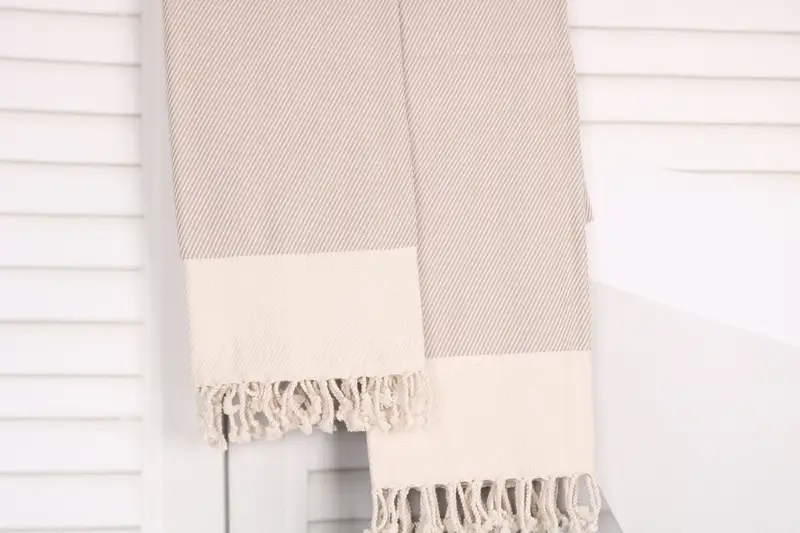 Turkish Towel Set, Hammam towel, Absorbent Turkish towel, Custom Gift, Spa Gift, Turkish fouta towel for outdoor use, 70x40 Cotton Striped Towel - 8