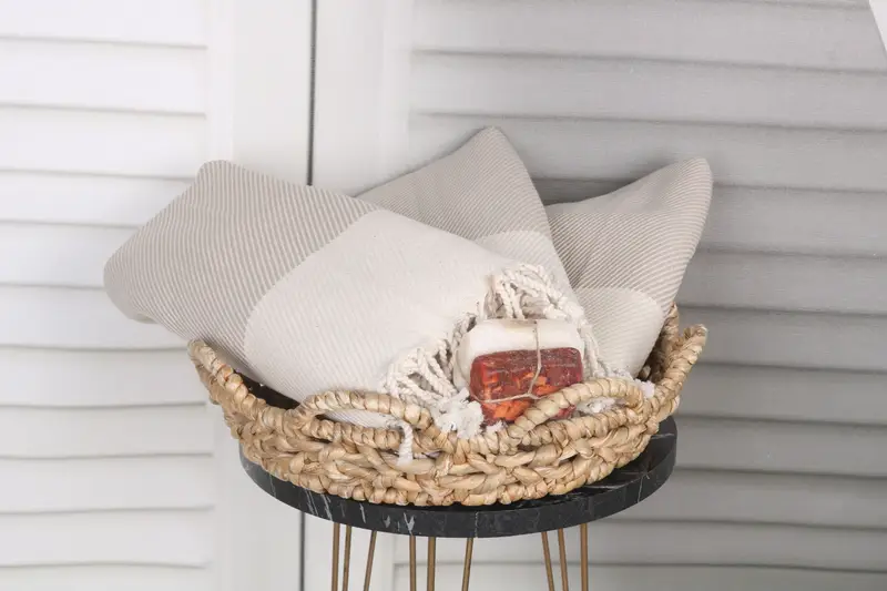 Turkish Towel Set, Hammam towel, Absorbent Turkish towel, Custom Gift, Spa Gift, Turkish fouta towel for outdoor use, 70x40 Cotton Striped Towel - 4