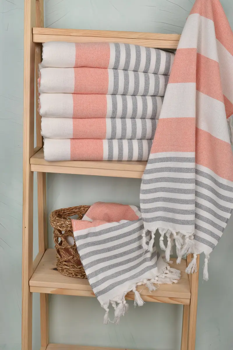 Küçük banyo havlu, Noel hediyeleri, anne için hediye, 36x18 pamuklu çizgili havlu havlu, kişiselleştirilmiş hediyeler, Türk çay havlu, ev dekor hediyeleri, seyahat havlu - 3