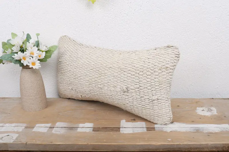 Car Cushion, Turkish Bench Pillow Sham, Bed Pillow Case, 8x16 Beige Cushion Cover, Kilim Pillow Cover, Gift Pillow, Vintage Pillow, Pillow Case - 4