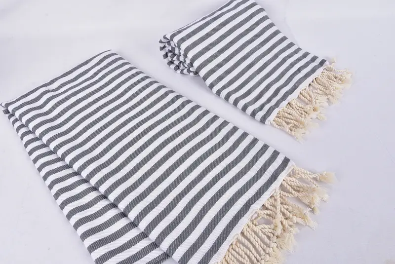 Absorbent towel, Peshtemal Towel, Embroidered Turkish Towel, Holiday Towel, Peshtemal, Summer Gift, Beach Towel Monogram, 70x40 Cotton Striped Towel - 7