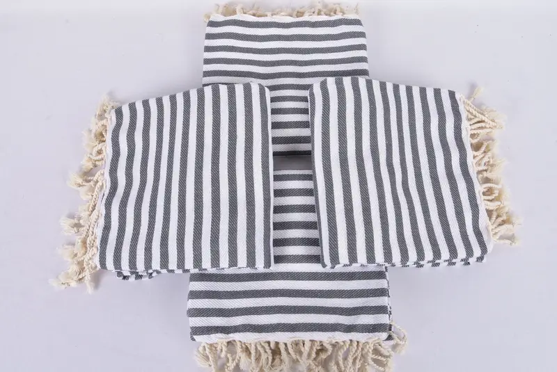 Absorbent towel, Peshtemal Towel, Embroidered Turkish Towel, Holiday Towel, Peshtemal, Summer Gift, Beach Towel Monogram, 70x40 Cotton Striped Towel - 6