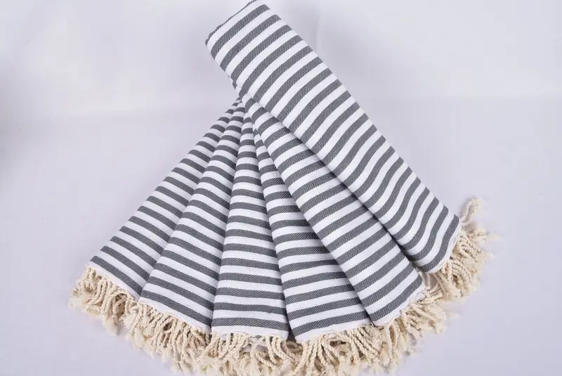 Absorbent towel, Peshtemal Towel, Embroidered Turkish Towel, Holiday Towel, Peshtemal, Summer Gift, Beach Towel Monogram, 70x40 Cotton Striped Towel - 4