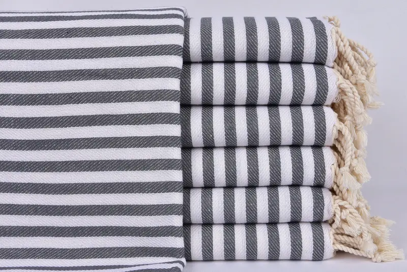 Absorbent towel, Peshtemal Towel, Embroidered Turkish Towel, Holiday Towel, Peshtemal, Summer Gift, Beach Towel Monogram, 70x40 Cotton Striped Towel - 1