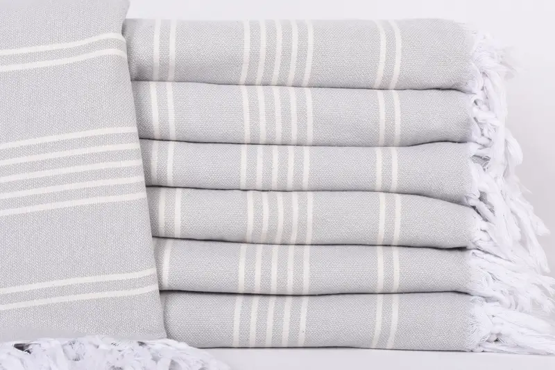 Turkish Tablecloth, 96x70 Cotton Striped Towel, Woven Blanket, Wedding Anniversary Gift, Bachelor Gift, Housewarming Gift, Organic Throw, Tablecloth - 1