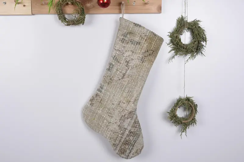 Festive Christmas Ornaments Pattern, 19 Inch Wide Christmas Stocking