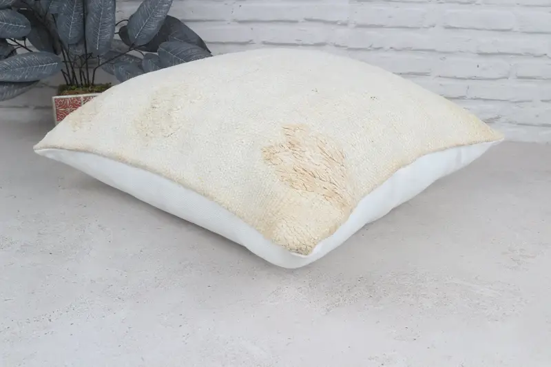 Neutral Throw Pillow Cover, Vintage Kilim Throw Pillow, Cushion Cover, 20x20 White Cushion Case, Home Decor Pillow, Ikat Pillow Sham, Boho Pillow - 7