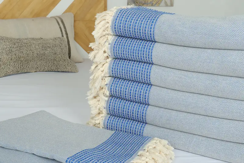 96x92 Cotton Striped Towel, Custom Wedding Gifts, Woven Blanket, Custom Gifts, Turkish Bedspread, Personalized Blanket, Oversized Beach Towel - 3