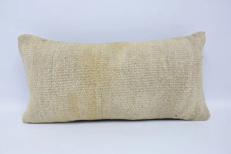 Beigefarbener Vintage-Kissenbezug, 30,5 x 61 cm großes marokkanisches Kissen - 1