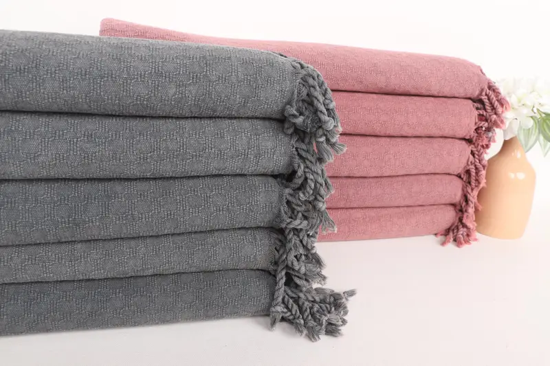 Housewarming Gift, Lightweight Turkish towel, 64x32 Cotton Stonewashed Geometric Towel, Luxury Beach Towel, Personalized Gifts, Birthday Gift - 2