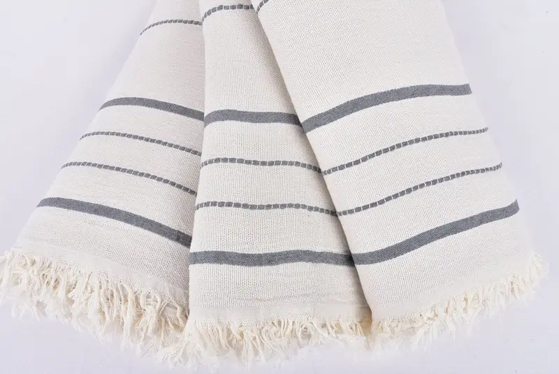 Decorative Blanket, Custom Wedding Gift From Bridesmaid, 100x80 Cotton Striped Towel, Personalized Blanket, Summer Gift, Housewarming Gift - 4