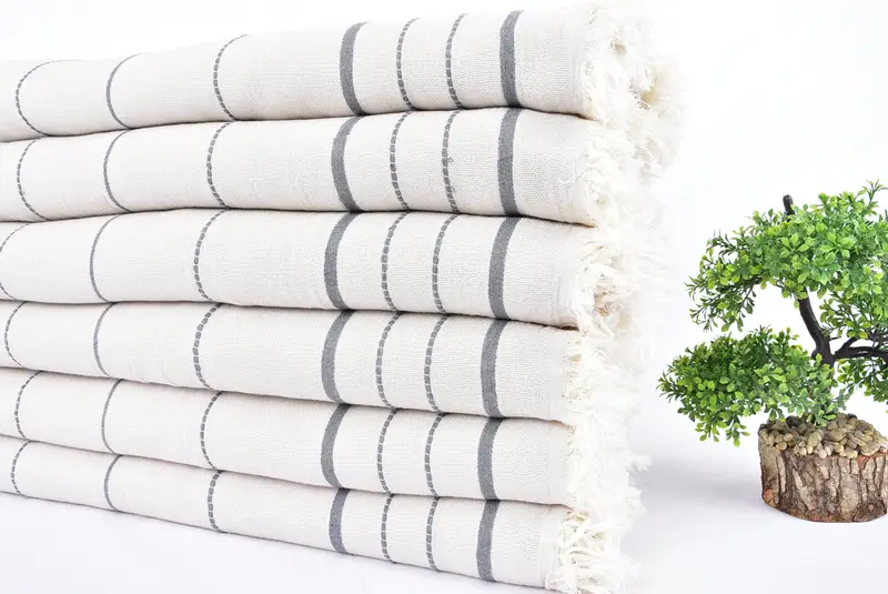 Decorative Blanket, Custom Wedding Gift From Bridesmaid, 100x80 Cotton Striped Towel, Personalized Blanket, Summer Gift, Housewarming Gift - 3