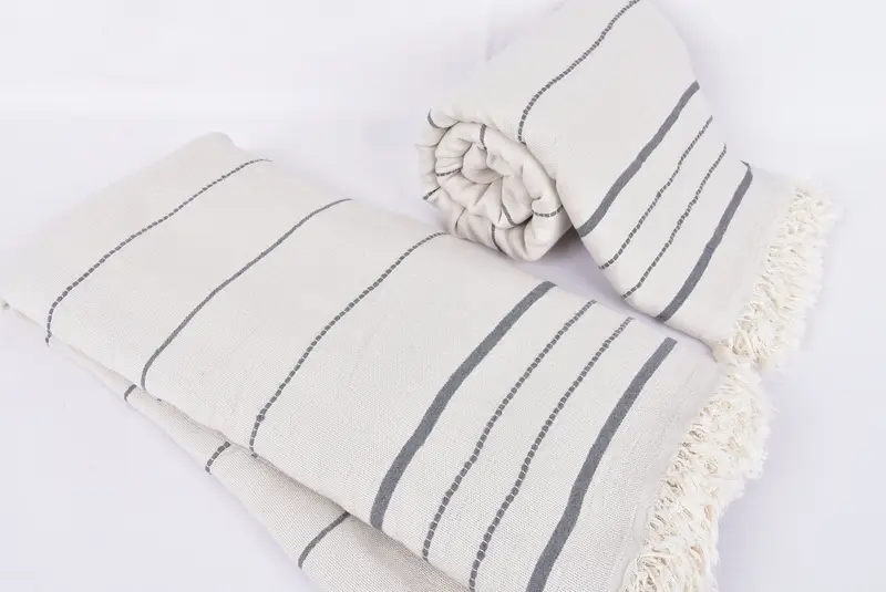Decorative Blanket, Custom Wedding Gift From Bridesmaid, 100x80 Cotton Striped Towel, Personalized Blanket, Summer Gift, Housewarming Gift - 7