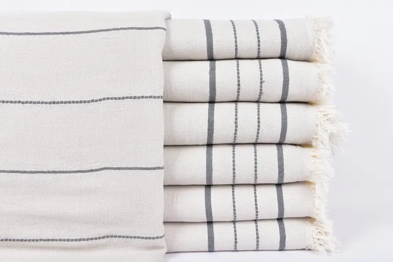 Decorative Blanket, Custom Wedding Gift From Bridesmaid, 100x80 Cotton Striped Towel, Personalized Blanket, Summer Gift, Housewarming Gift - 1