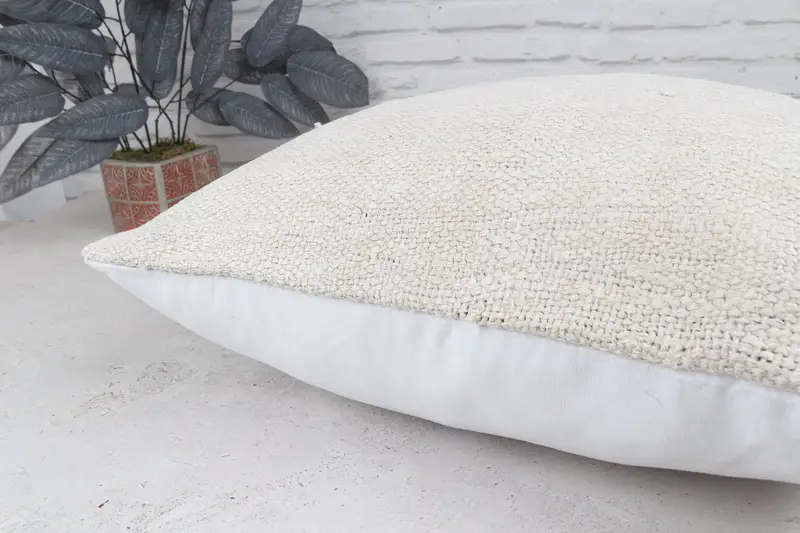 Cushion Case, Kilim Pillow Cover, Boho Pillow, Meditation Cushion, 22x22 White Cushion Case, Antique Pillows, Cozy Throw Cushion Case - 8