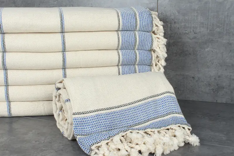 104x96 Cotton Striped Towel, Monogram Blanket, Throw Blanket for Bed, Gift For The Home Decor, Wedding Favors, Turkish Blanket, Gift For Wedding Day - 2