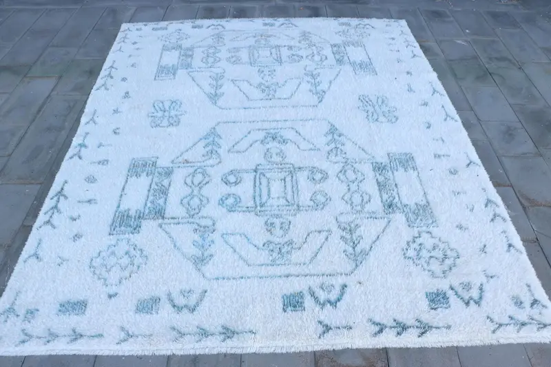 Zarif Bej ve Gri Halı, 8,2x10,1 ft Patchwork Tasarım