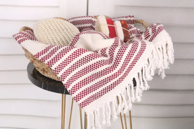 Beach Towel Gift, Custom Gifts, Travel towel, Luxury Turkish beach towel with fringe, 70x40 Cotton Striped Towel, Beach Wedding Favor, Gift For Her - 2