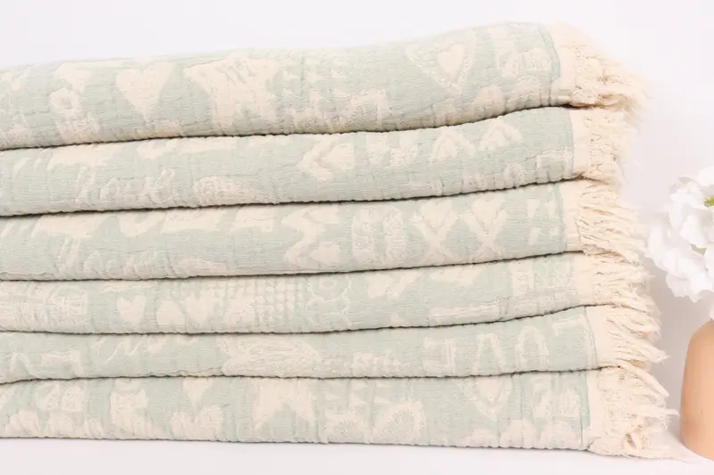 Personalized Blanket, Bridesmaid Gifts, Woven Throw Blanket, 98x76 Cotton Love Design Towel, Turkish Bedcover, Personalized Wedding Gift For Couple - 3