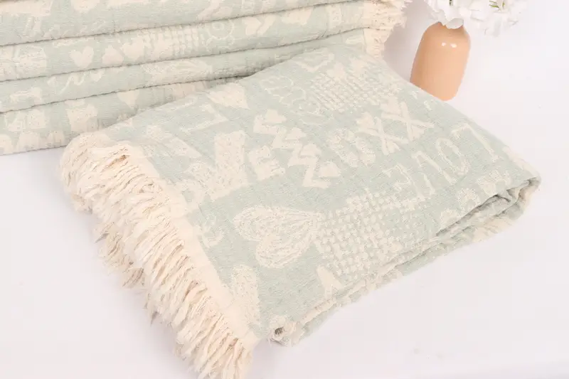 Personalized Blanket, Bridesmaid Gifts, Woven Throw Blanket, 98x76 Cotton Love Design Towel, Turkish Bedcover, Personalized Wedding Gift For Couple - 5