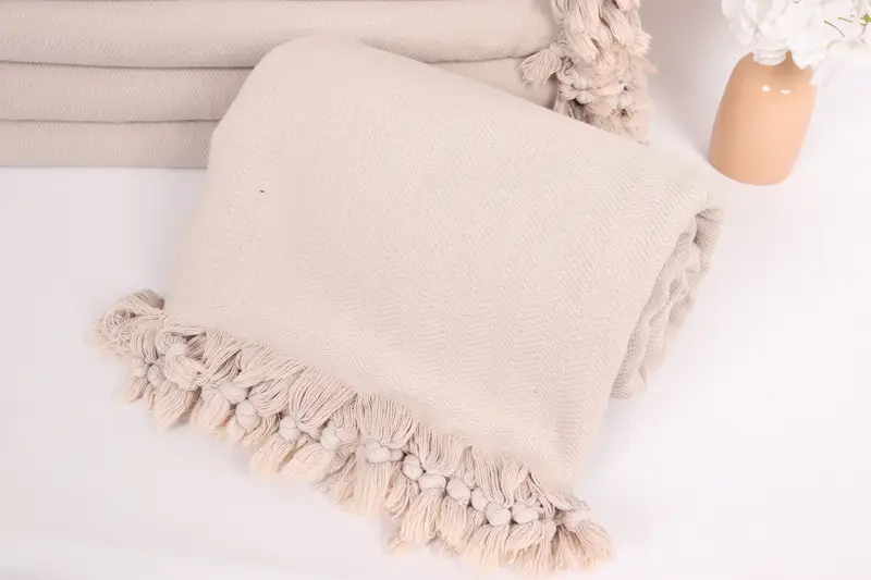 Organic Throw, 88x70 Cotton Stonewashed Chevron Towel, Housewarming Gift, Tablecloth, Valentines Gift, Personalized Gifts, Family Gift Basket - 4