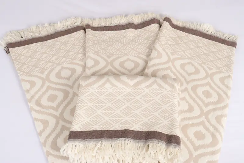 Housewarming Gift, Turkish Tablecloth, Wedding Hand Made Gift, 68x50 Cotton Diamond Towel, Maid Of Honor Gift, Bridal Shower Gift, Monogram Blanket - 5