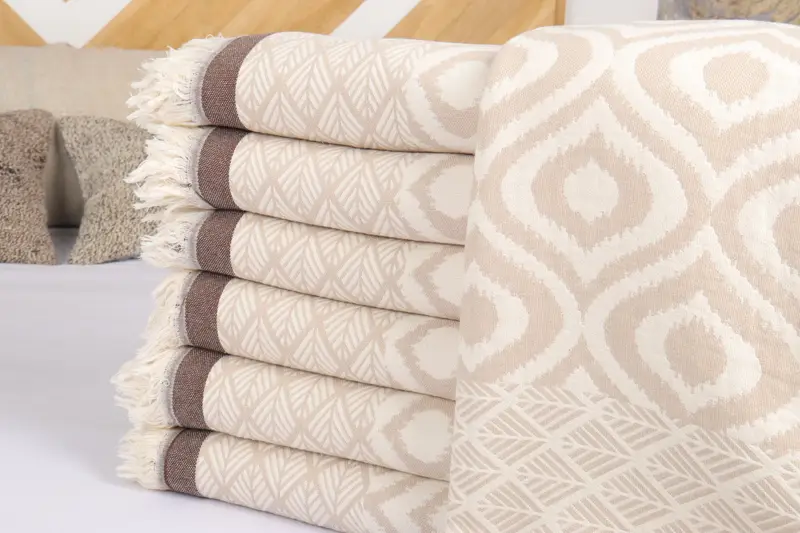 Housewarming Gift, Turkish Tablecloth, Wedding Hand Made Gift, 68x50 Cotton Diamond Towel, Maid Of Honor Gift, Bridal Shower Gift, Monogram Blanket - 2