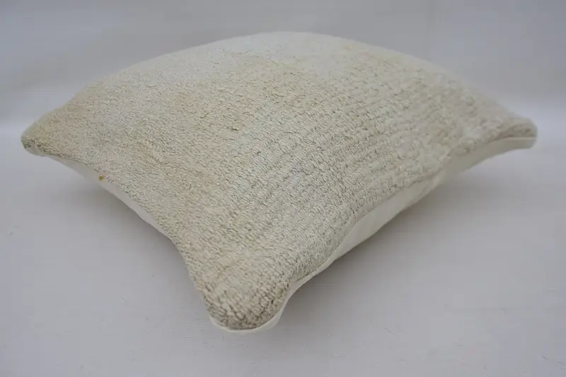 Turkish Pillow, Handmade Kilim Cushion, Pillow Case, Bench Pillow Case, 16x16 Beige Cushion Case, Wholesale Pillow Sham, Boho Pillow - 6