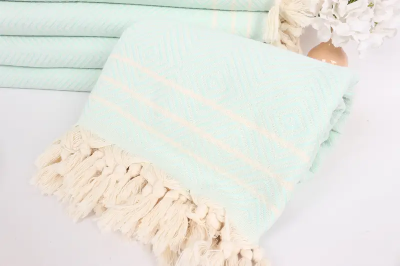Bridal Shower Gift, Beach Wedding Favor, Woven Blanket, Throw Blanket, Personalized Home Gift Wedding, 96x70 Cotton Diamond Towel, Personalised Gift - 4