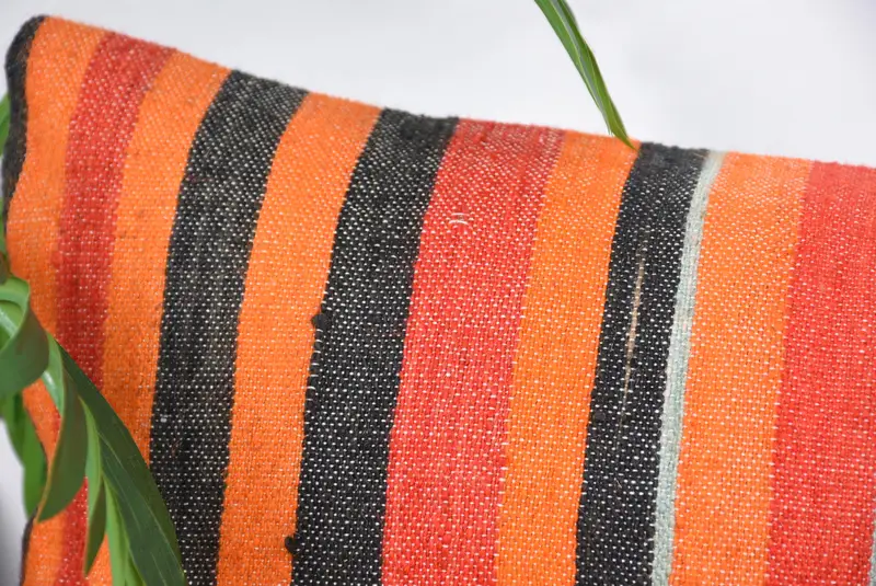 Bolster Cushion Cover, Vintage Kilim Throw Pillow, 12x36 Brown Cushion Case, Kilim Pillow, Cushion Cover, Handmade Kilim Cushion - 2