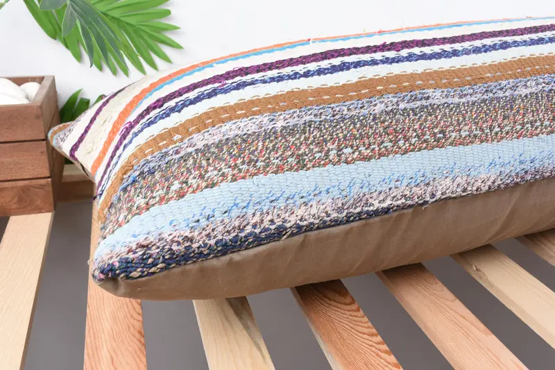 Authentic Pillow Sham, Cushion, Turkish Pillow, 16x48 White Pillow Case, Ethnical Kilim Rug Pillow, Muted Pillow Case, Kilim Cushion Sham - 5