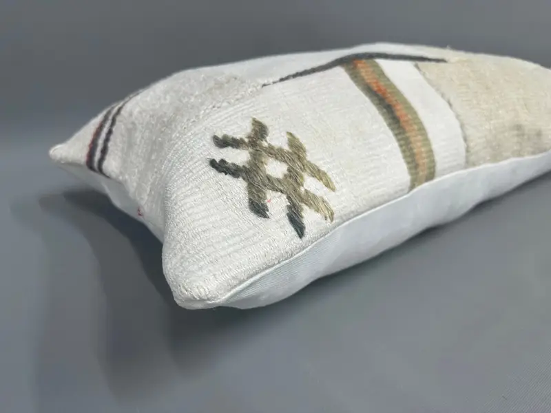 Floor Cushion, Pillow Sham, Tapestry Pillow, Ethnical Kilim Rug Pillow, 16x36 Beige Cushion Cover, Antique Pillows, Boho Pillow Sham Cover - 6