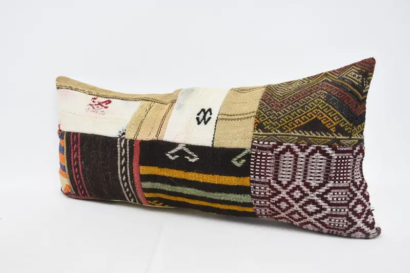 Gift Pillow, Cushion Cover, Neutral Throw Cushion, Interior Designer Pillow, Kilim Cushion Sham, 16x36 Brown Cushion Case, Ikat Pillow Case - 4