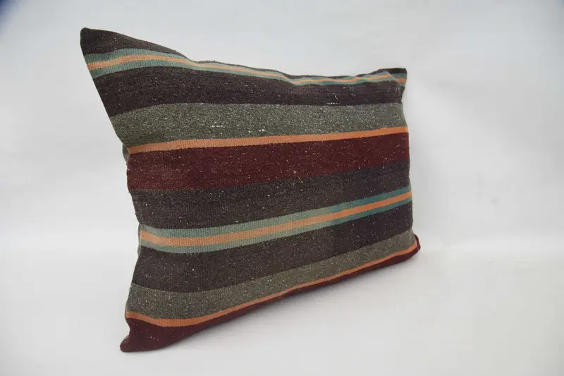Vintage Pillow, Luxury Pillow Sham, Throw Kilim Pillow, Neutral Throw Pillow, Pillow Sham, 20x28 Brown Pillow Sham, Kilim Cushion Sham - 3
