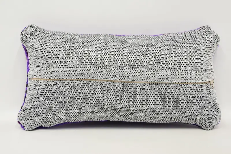 Pillow Sham, Kilim Pillow Cover, Sustainable Pillow, Kilim Cushion Sham, Antique Pillows, 8x16 Purple Cushion, Patio Cushion Case - 6