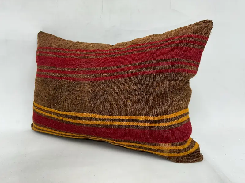 Cushion Cover, Ethnic Throw Pillow Sham, 20x28 Red Cushion, Kilim Pillow, Turkish Pillow, Interior Designer Pillow, Living Room Throw Cushion Case - 4