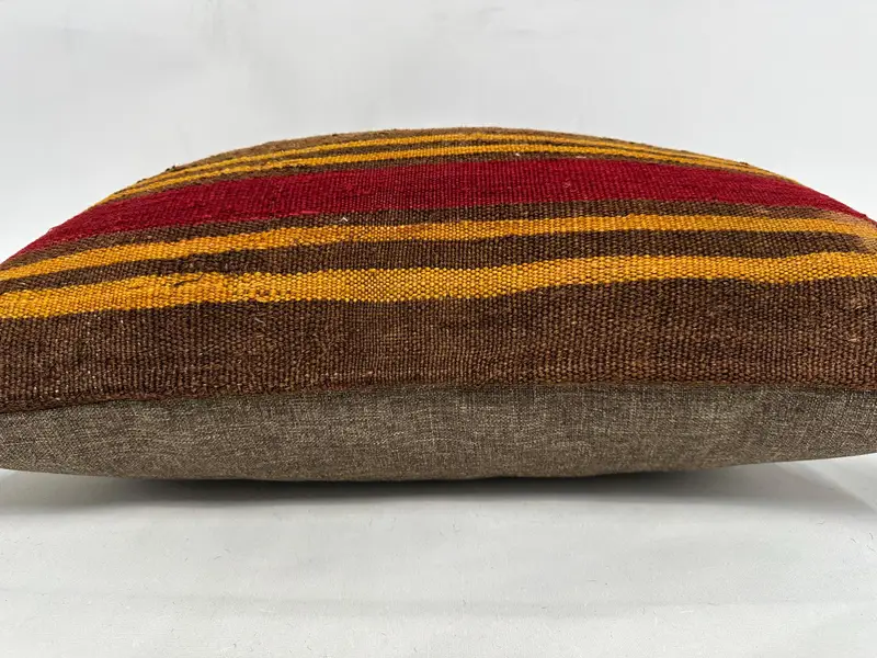 Cushion Cover, Ethnic Throw Pillow Sham, 20x28 Red Cushion, Kilim Pillow, Turkish Pillow, Interior Designer Pillow, Living Room Throw Cushion Case - 5