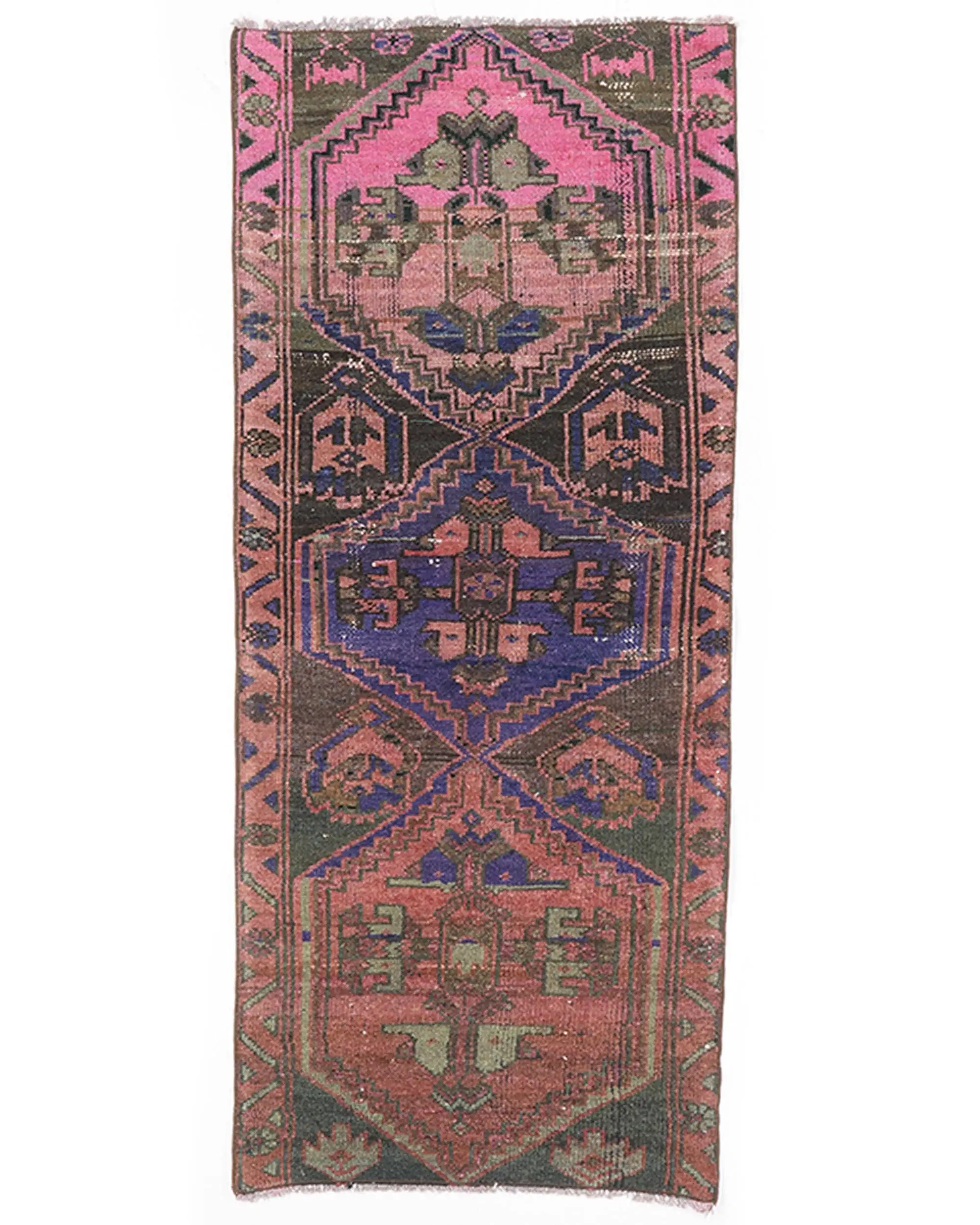 2.3x5.4 ft Turkish Rug, Red Oriental Vintage Rug Wool - 1
